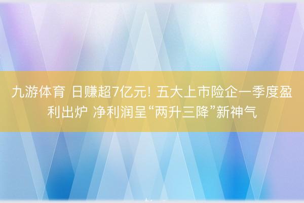 九游体育 日赚超7亿元! 五大上市险企一季度盈利出炉 净利润呈“两升三降”新神气