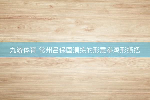 九游体育 常州吕保国演练的形意拳鸡形撕把
