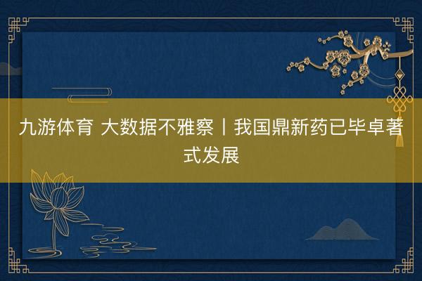九游体育 大数据不雅察丨我国鼎新药已毕卓著式发展